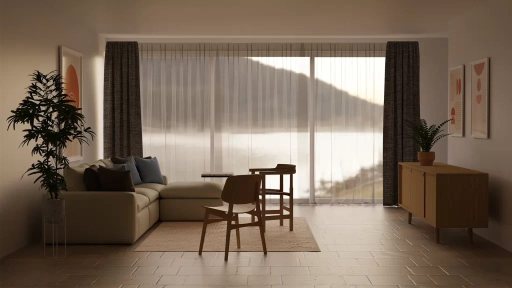 High-quality rendering of an interior architectural concept.